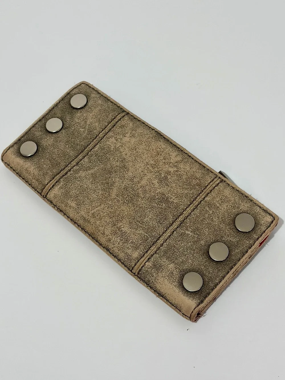 Hammitt 110 North Wallet In Grey/Tan Pewter With Brushed Silver Hardware
